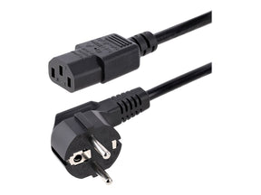 StarTech.com 1m (3ft) Computer Power Cord, 18AWG, EU Schuko to C13 Power Cord, 10A 250V, Black Replacement AC Cord, TV/Monitor Power Cable, Schuko CEE 7/7 to IEC 60320 C13 Power Cord - PC Power Supply Cable (713E-1M-POWER-CORD)