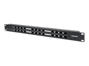 Intellinet 12-Port Passives PoE-Patchpanel / Midspanlösung, Patchpanel mit 12 RJ45-Ports für Dateneingang und 12 RJ45-Ports für Datenausgang und Stromausgang - Power Injector (Rack - einbaufähig)