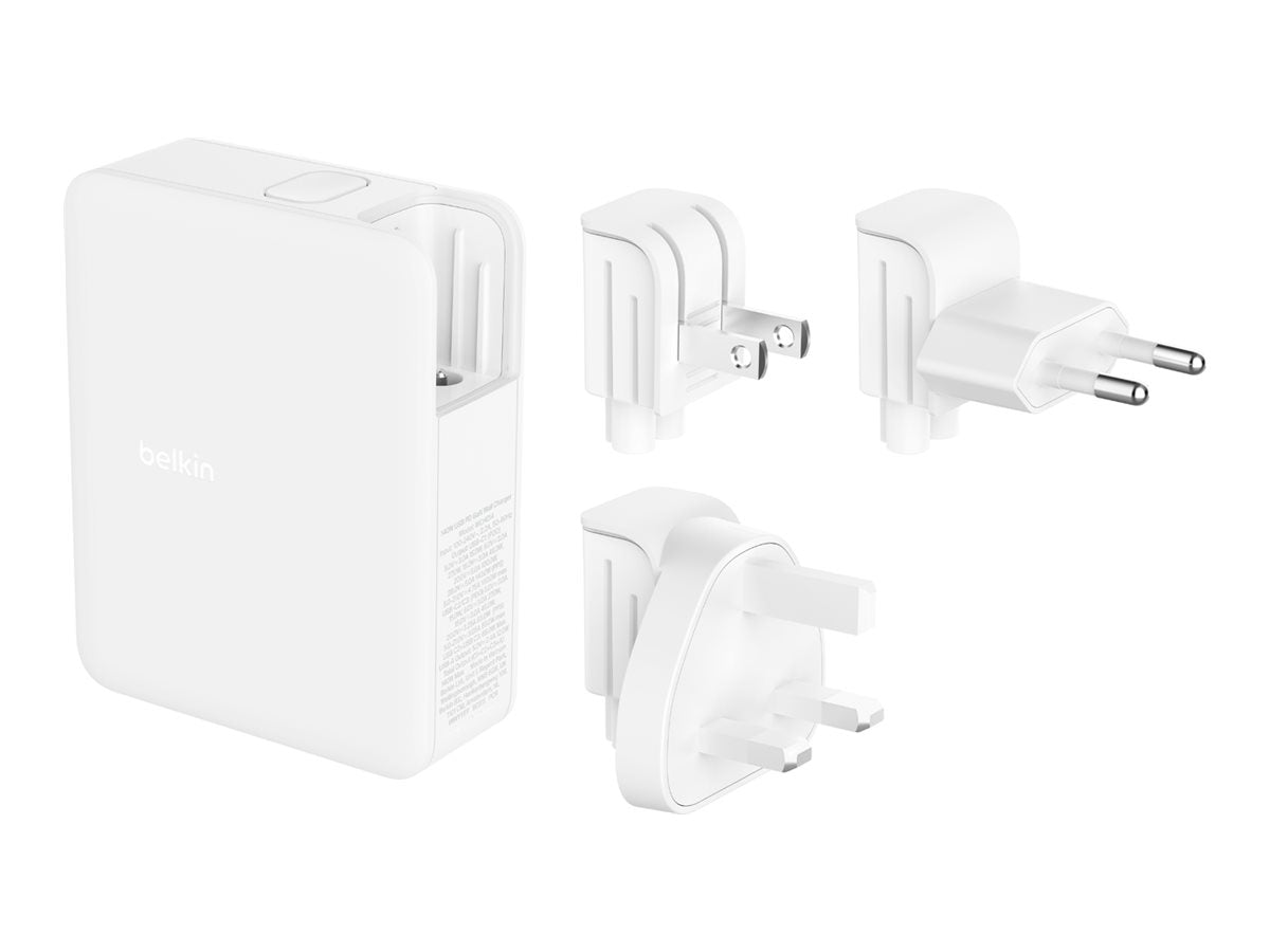 Belkin BoostCharge Pro - Netzteil - GaN-Technologie - 140 Watt - Fast Charge, Power Delivery 3.1 - 4 Ausgabeanschlussstellen (USB, 3 x USB-C)