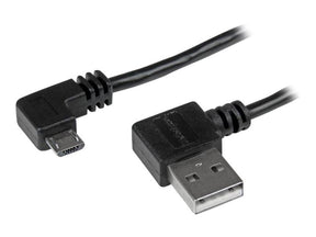 StarTech.com Micro USB Kabel mit rechts gewinkelten Anschlüssen - Stecker/Stecker - 2m - USB A zu Micro B Anschlusskabel - USB-Kabel - Micro-USB Typ B (M)