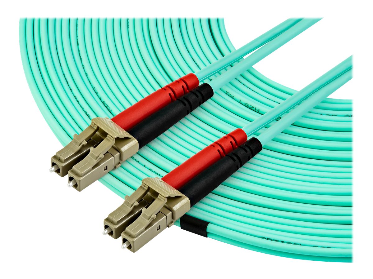 StarTech.com 15 m OM4 LC to LC Multimode Duplex Fiber Optic Patch Cable- Aqua - 50/125 - Fiber Optic Cable - 40/100Gb - LSZH (450FBLCLC15)