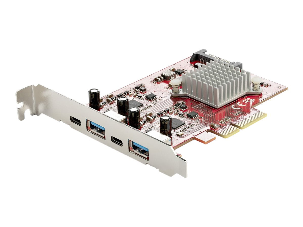 StarTech.com USB-C PCIe Karte mit 4 Ports - 10 Gbit/s USB PCI Express Erweiterungskarte mit 2 Controllern - 2x USB-C & 2x USB-A Ports - USB 3.1 Schnittstellenkarte - Full Profile (PEXUSB312A2C2V)