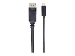 Manhattan USB-C to DisplayPort Cable, 4K@60Hz, 2m, Male to Male, Black, Equivalent to Startech CDP2DP2MBD, Three Year Warranty, Polybag - DisplayPort-Kabel - 24 pin USB-C (M)