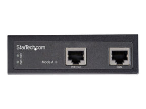 StarTech.com Industrial Gigabit Ethernet PoE Injector - 30W 802.3at PoE + Midspan 48V-56VDC Hutschiene Power over Ethernet Adapter - -40&deg;C bis 75&deg;C - Kameras/Sensoren/WLAN Zugang (POEINJ30W)