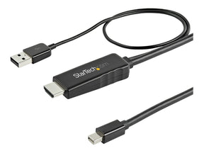 StarTech.com 3ft (1m) HDMI to Mini DisplayPort Cable 4K 30Hz, Active HDMI to mDP Adapter Converter Cable with Audio, USB Powered, Mac & Windows, HDMI Male to mDP Male Video Adapter Cable - HDMI to mDP Converter (HD2MDPMM1M)