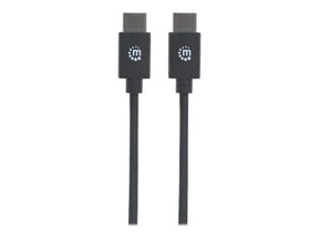 Manhattan USB-C to USB-C Cable, 50cm, Male to Male, Black, 480 Mbps (USB 2.0)