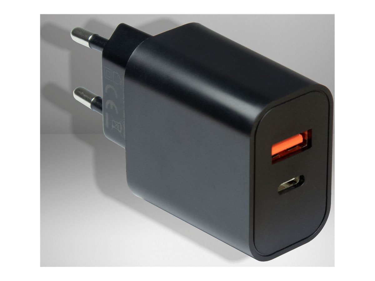 Inter-Tech PD-2120 - Netzteil - small - 20 Watt - 3 A - PD, Quick Charge 3.0 - 2 Ausgabeanschlussstellen (USB Typ A, 24 pin USB-C)