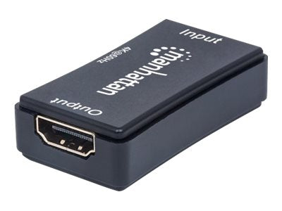 Manhattan HDMI Repeater, 4K@60Hz, Active, Boosts HDMI Signal up to 40m, Black, Three Year Warranty, Blister