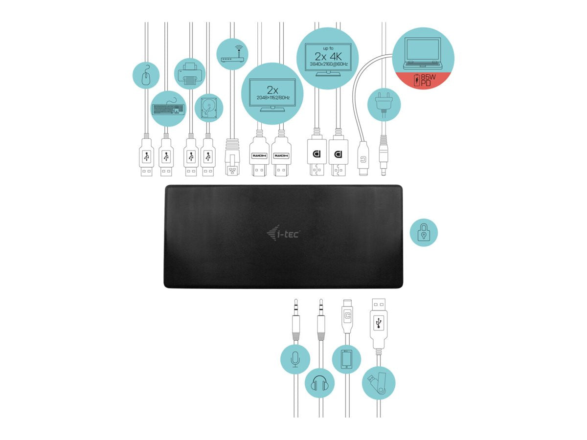 i-tec USB-C Quattro Display Docking Station with Power Delivery