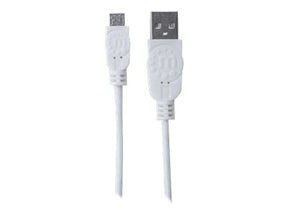 Manhattan USB-A to Micro-USB Cable, 1m, Male to Male, White, 480 Mbps (USB 2.0)