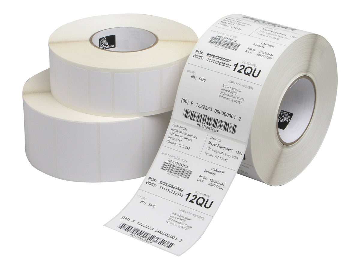 Zebra Z-Perform 1000T - Papier - matt - permanenter Acrylklebstoff - unbeschichtet - 130 Mikron - weiß - 89 x 51 mm 1490 Etikett(en) (1 Rolle(n)