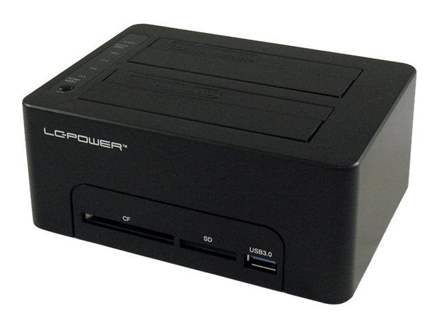 LC-Power LC-DOCK-U3-CR - HDD-Dockingstation mit Netzanzeige, Ein/Aus-Schalter, Klon-Funktion Schächte: 2 - 2,5" / 3,5" gemeinsam genutzt (6,4 cm/8,9 cm gemeinsam genutzt)