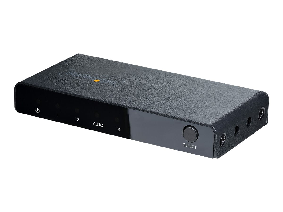 StarTech.com 2-Port 8K HDMI Switch, HDMI 2.1 Switcher 4K 120Hz/8K 60Hz UHD, HDR10+, HDMI Switch 2 In 1 Out, Auto/Manual Source Switching, Remote Control and Power Adapter Included - 7.1 Channel Audio/eARC (2PORT-HDMI-SWITCH-8K)