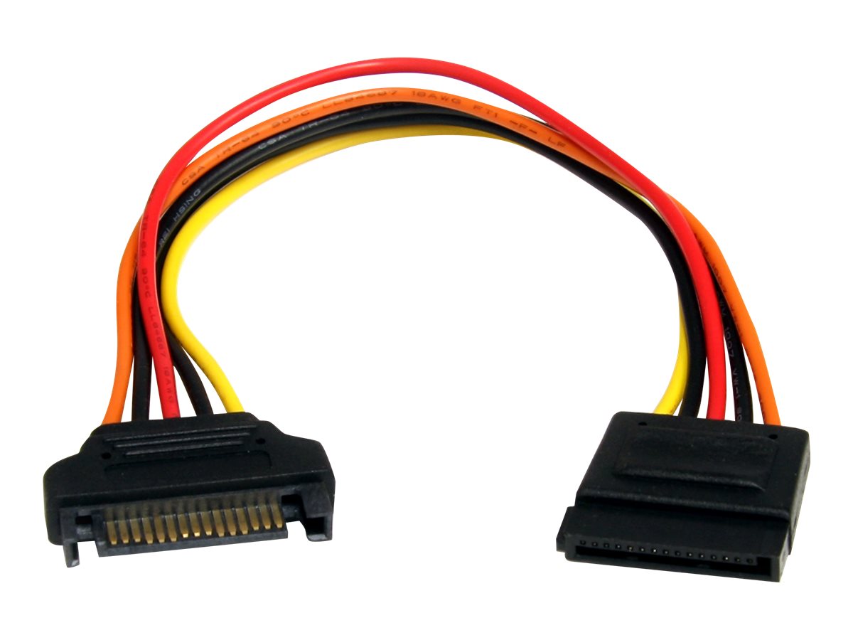 StarTech.com 20cm SATA Strom Verlängerung - Stecker / Buchse - Serial-ATA Strom Verlängerungskabel - Spannungsversorgungs-Verlängerungskabel - SATA-Stromstecker (M)