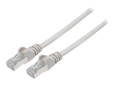 Intellinet Network Patch Cable, Cat7 Cable/Cat6A Plugs, 0.25m, Grey, Copper, S/FTP, LSOH / LSZH, PVC, RJ45, Gold Plated Contacts, Snagless, Booted, Polybag - Patch-Kabel - RJ-45 (M)