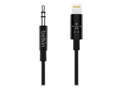 Belkin Kabel Lightning auf Kopfhöreranschluss - Lightning männlich bis Stereo Mini-Klinkenstecker männlich - 91.4 cm - Schwarz - für Apple iPhone (Lightning)