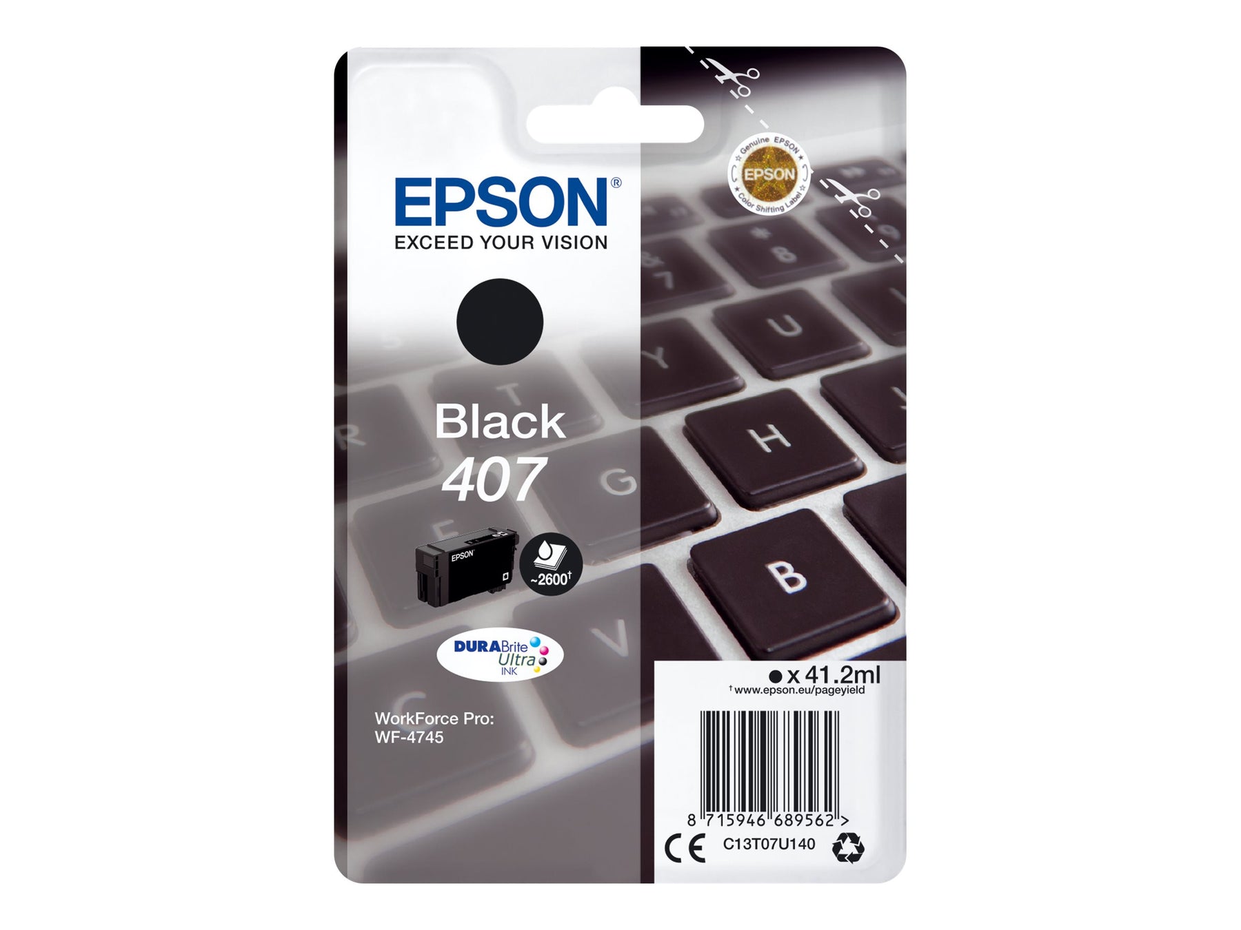 Epson 407 - 41.2 ml - L-Größe - Schwarz - Original