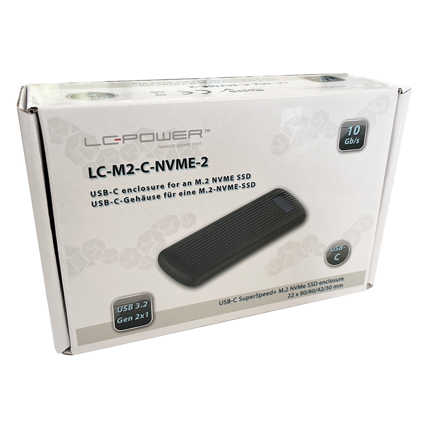 LC-Power LC-M2-C-NVME-2 - Speichergehäuse - M.2 - M.2 NVMe Card - USB 3.2 (Gen 2x1)