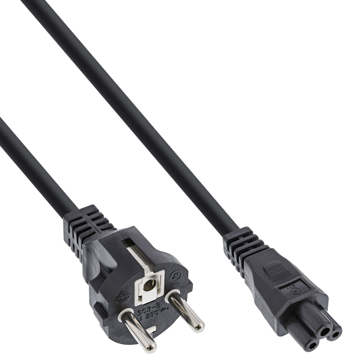 InLine Netzkabel für Notebook - 3pol Kupplung - schwarz - 3m