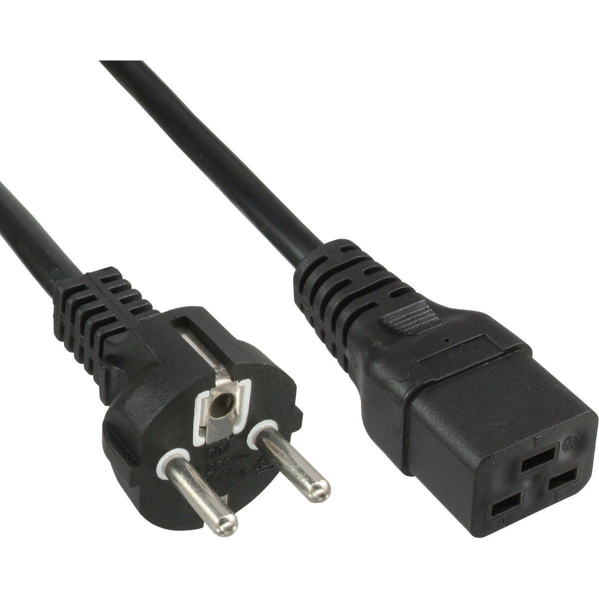 InLine Netzkabel 16A - Schutzkontakt gerade / Kaltgerätestecker IEC320/C19 - 2m