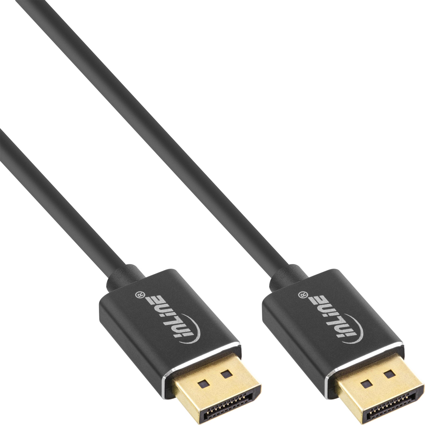 InLine DisplayPort 1.4 Kabel Slim - 8K4K - schwarz - vergoldete Kontakte - 0,5m