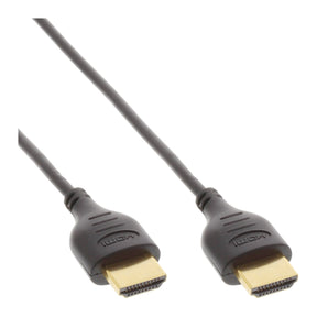 InLine HDMI Superslim Kabel A an A - HS mit Eth. - Premium - schwarz / gold - 1,8m