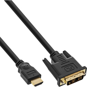 InLine HDMI-DVI Kabel - vergoldete Kontakte - HDMI ST auf DVI 18+1 ST - 15m