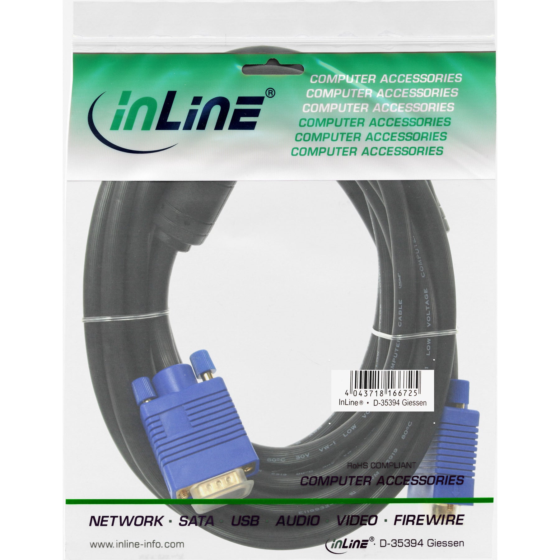 InLine S-VGA Kabel Premium - 15pol HD Stecker / Stecker - schwarz - 2m