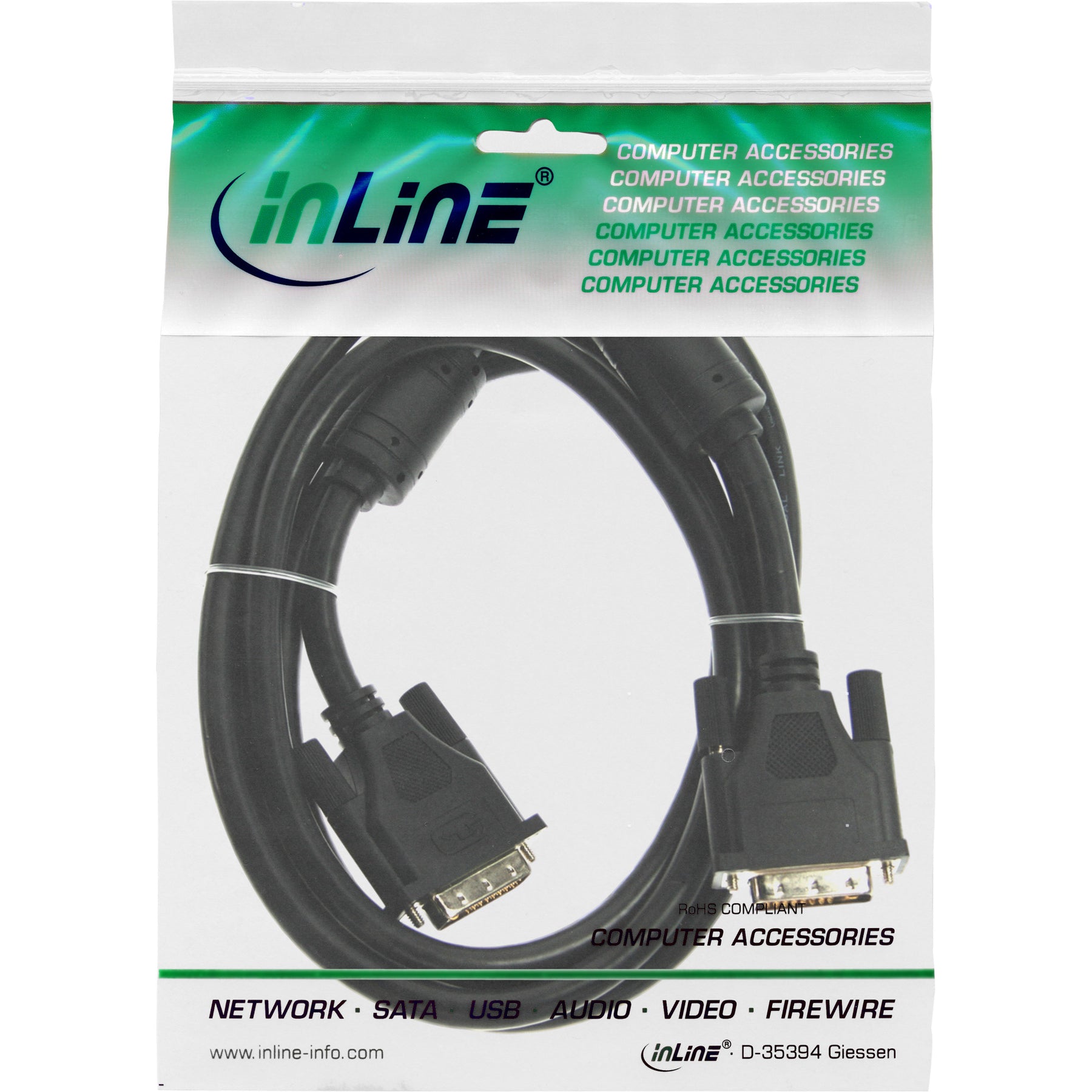 InLine DVI-I Kabel - digital/analog - 24+5 Stecker / Stecker - Dual Link - 1,8m