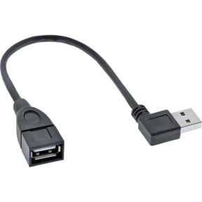 InLine Smart USB 2.0 Verlängerung gewinkelt - ST / BU - Typ A - schwarz - 0,2m