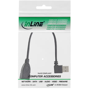 InLine Smart USB 2.0 Verlängerung gewinkelt - ST / BU - Typ A - schwarz - 0,2m