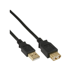 InLine USB 2.0 Verlängerung - ST / BU - Typ A - schwarz - Kontakte gold - 2m