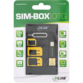 InLine SIM-BOX - Simkartenadapter und Zubehörbox mit OTG Kartenleser