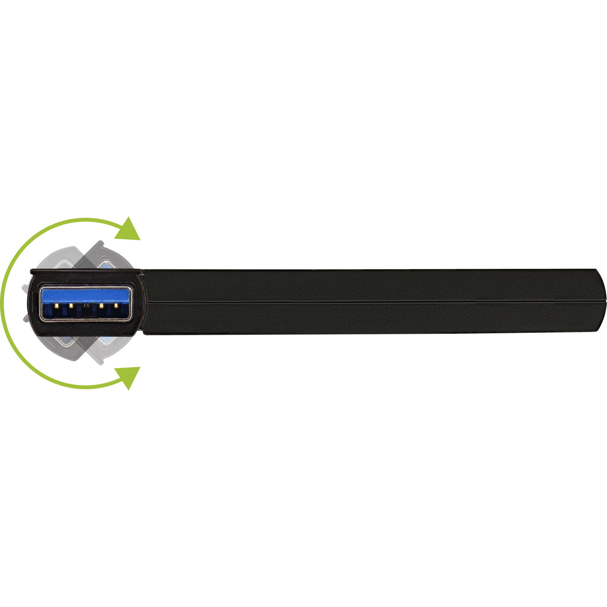 InLine 180 Twist Hub USB 3.0 - 4 Port - drehbar - schwarz