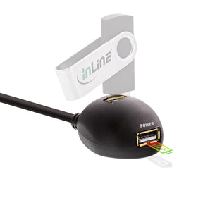 InLine USB 3.2 Gen.1 Verl. - USB A Stecker / Buchse - schwarz - mit Standfuß - 1m