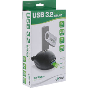 InLine USB 3.2 Gen.1 Verl. - USB A Stecker / Buchse - schwarz - mit Standfuß - 1m