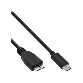 InLine USB 3.2 Gen.1x2 Kabel - USB-C Stecker an Micro-B Stecker - schwarz - 0,5m