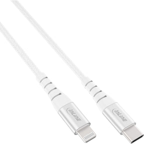 InLine USB-C Lightning Kabel - für iPad - iPhone - iPod - silber/Alu - 2m MFi-zert.