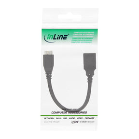 InLine Micro-USB 3.0 OTG Adapterkabel - Micro-B Stecker an USB A Buchse - 0,15m