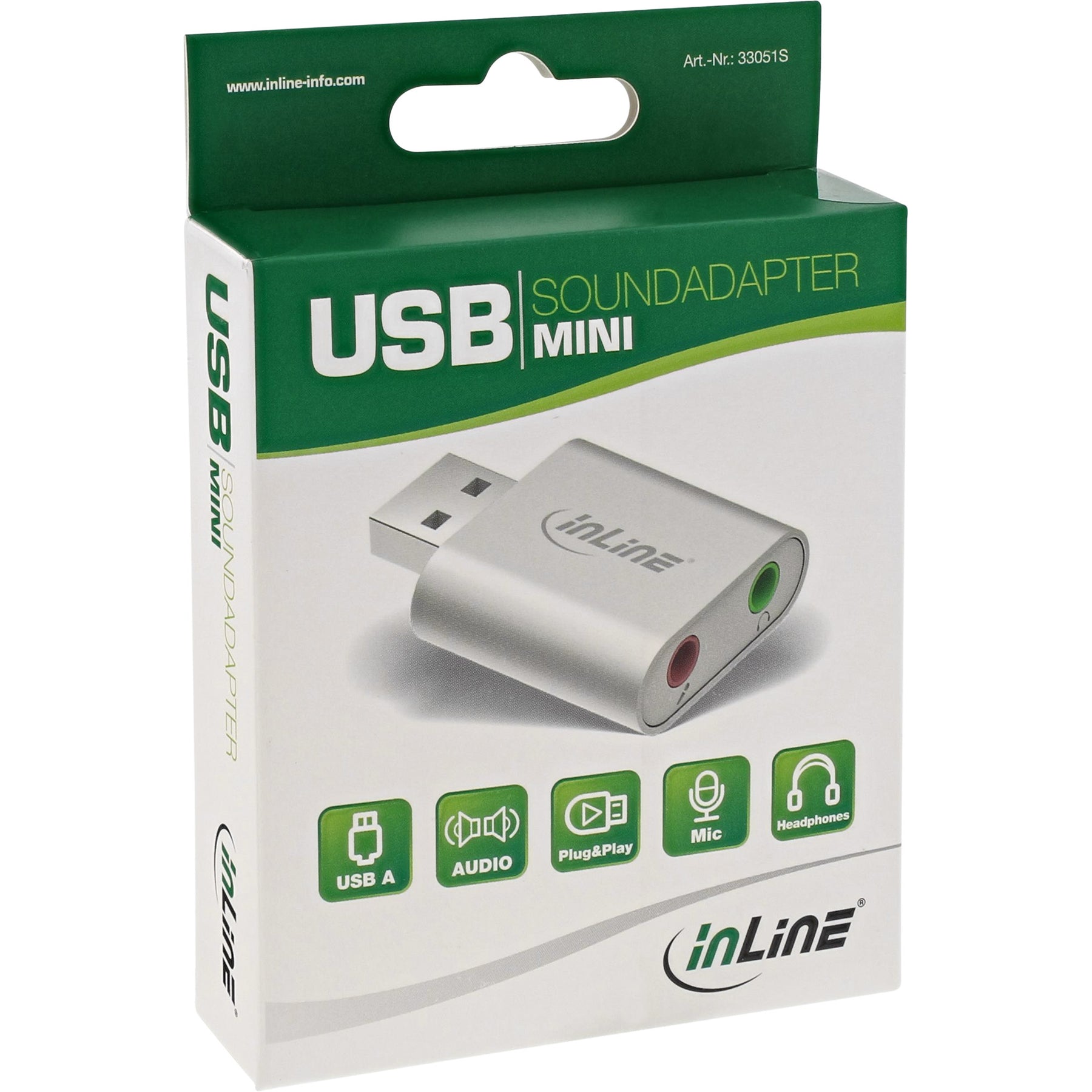 InLine USB Audio Soundadapter - Mini Aluminium Gehäuse