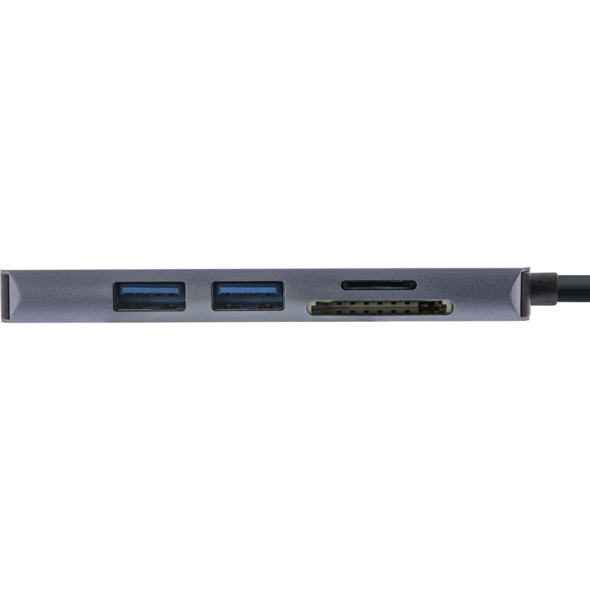 InLine Multi-Hub USB 3.2 Gen.1 - 2x USB-A - HDMI 4K/30Hz - Cardreader - Alu - grau