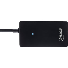 InLine USB 2.0 Hub - 4 Port - schwarz - mit USB DC Kabel - Kabel 30cm