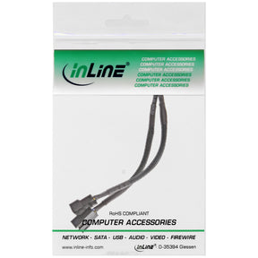 InLine Y-Kabel für Lüfter PWM - 4pol Molex  1 Stecker / 2 Buchse - 0,15m