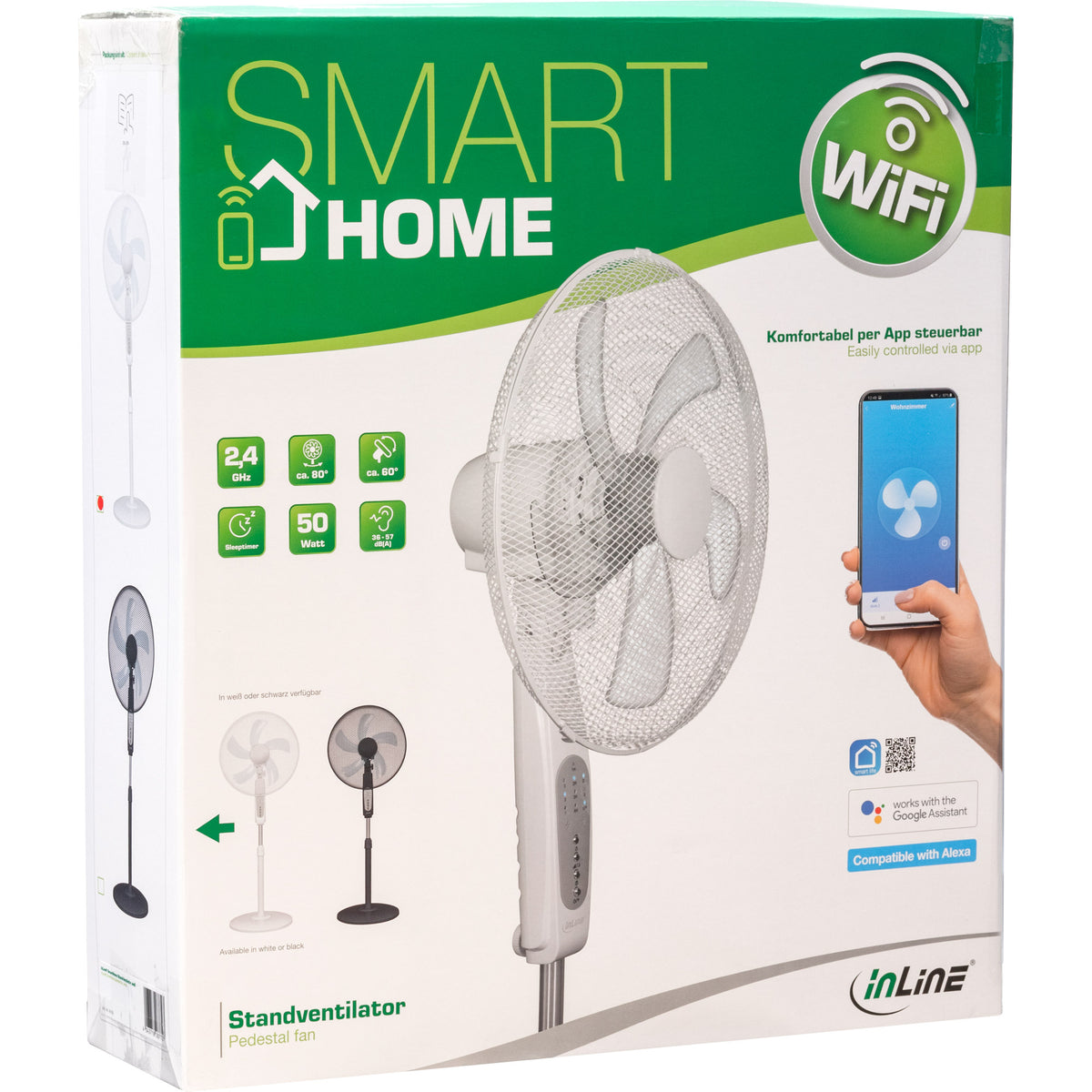 InLine SmartHome Stand-Ventilator - schwarz