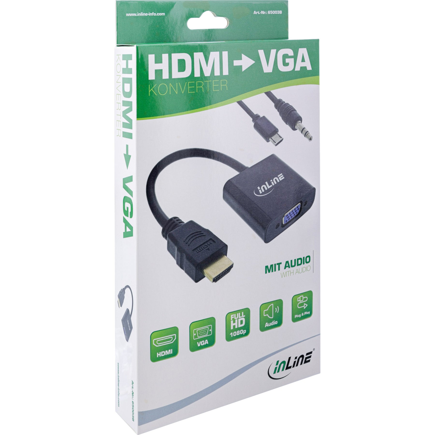 InLine Konverter Kabel HDMI zu VGA - mit Audio