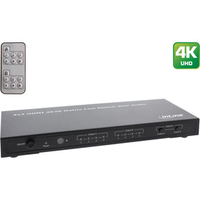 InLine HDMI Matrix Switch / Umschalter - 4K2K - 4 Eingänge auf 2 Ausgänge