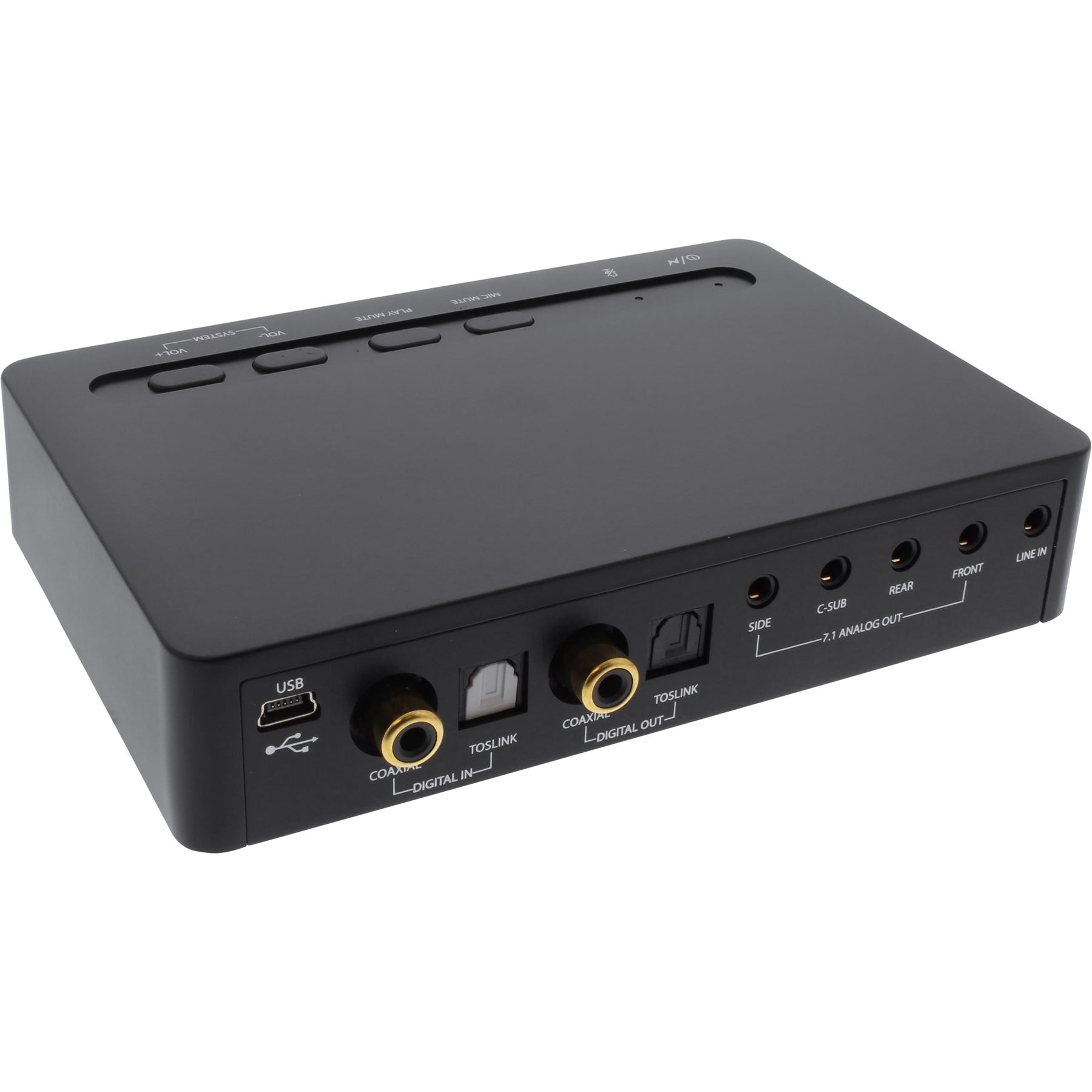 InLine USB 2.0 SoundBox 7.1 - 48KHz / 16-bit - mit Toslink Digital IN / OUT