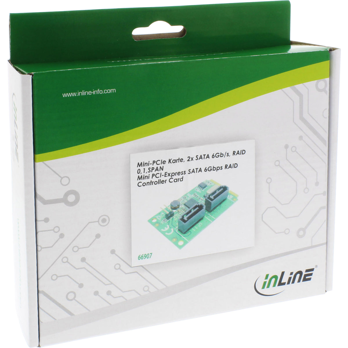 InLine Mini-PCIe 2.0 Karte - 2x SATA 6Gb/s - RAID 0,1,SPAN