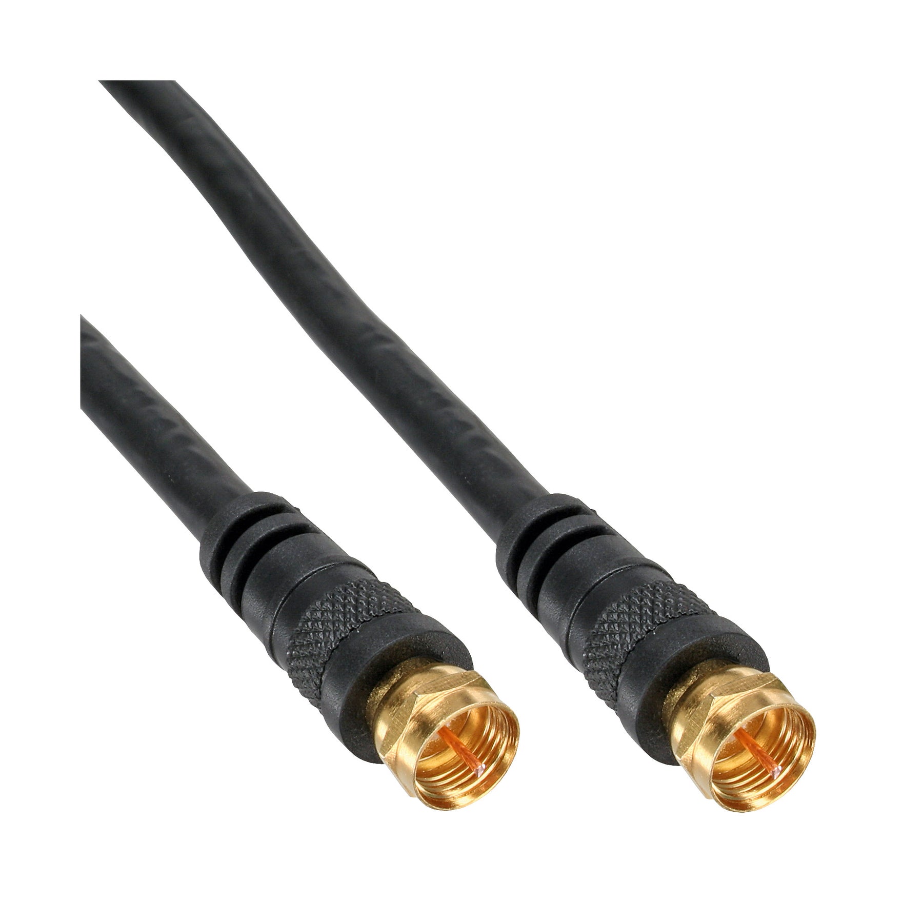 InLine SAT-Anschlusskabel - 2x geschirmt - 2x F-Stecker - >85dB - schwarz - 1m