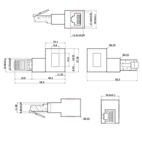 InLine Patchkabel-Adapter Cat.6A - RJ45 Stecker/Buchse - 90° rechts gewinkelt